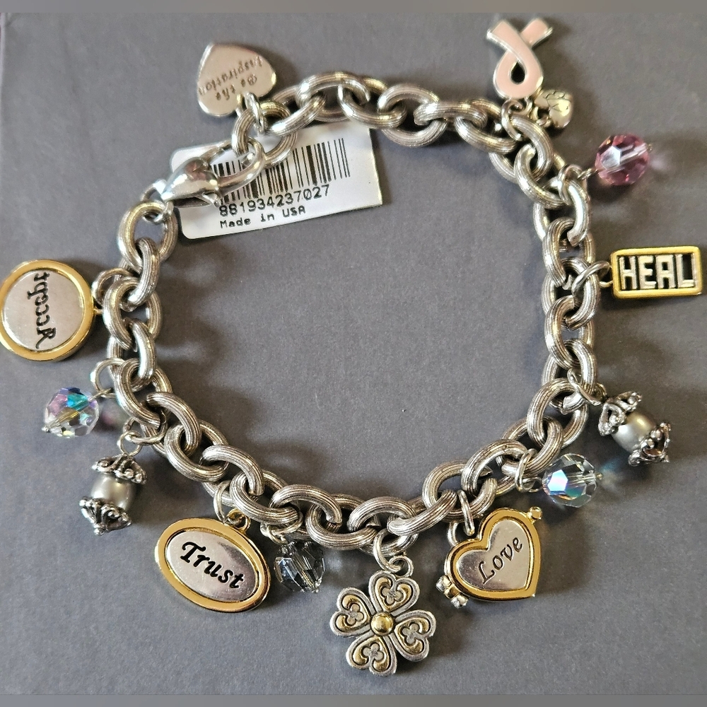 Brighton "Power of Pink" Breast Cancer Awareness charm bracelet. - Picture 10 of 10
